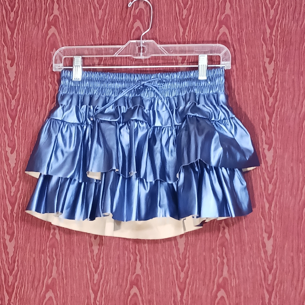 SHUG La La Blueish Ruffled Skirt/Skort Women's S NWT